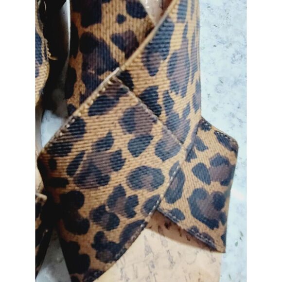 Montego Bay Club 6.5  Cork Wedge Sandals Leopard Print Brown Black 2" Heel‎ - Picture 7 of 12